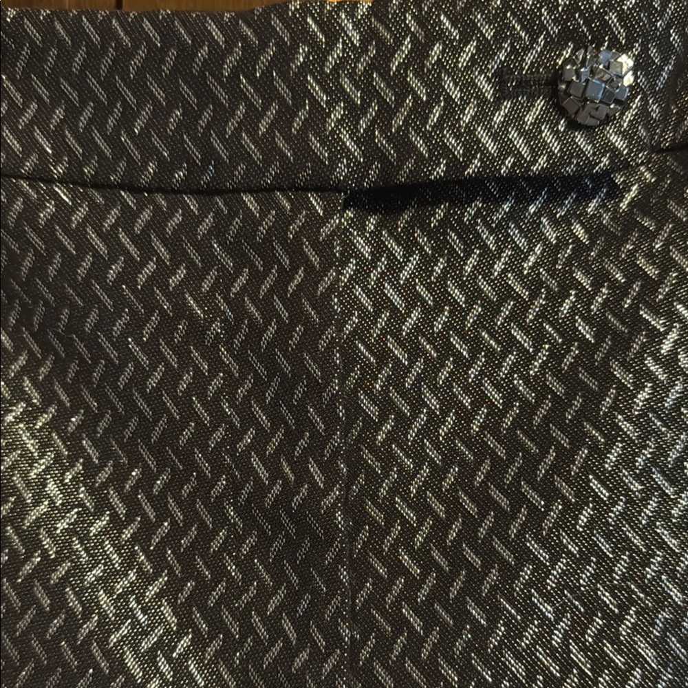 Black And Silver Patterned Ankle Pants - image 4